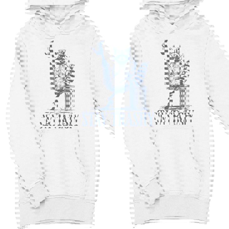 Stay Trashy Raccoon Youth Halloween Hoodie – Unisex Fun