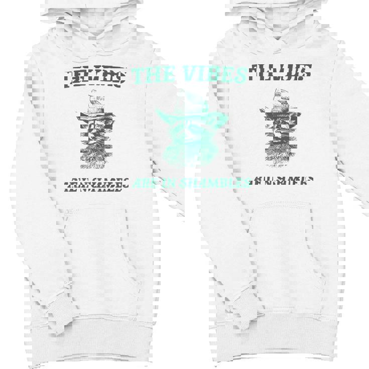 The Vibes Are In Shambles Sarcastic Raccoon Cowboy Unisex Youth Hoodie
