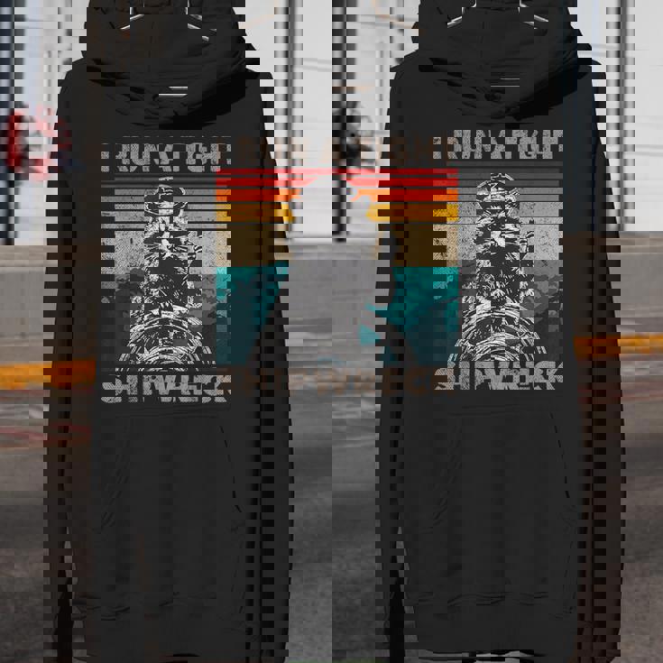 I Run A Tight Shipwreck Raccoon Captain Vintage Hoodie - Youth
