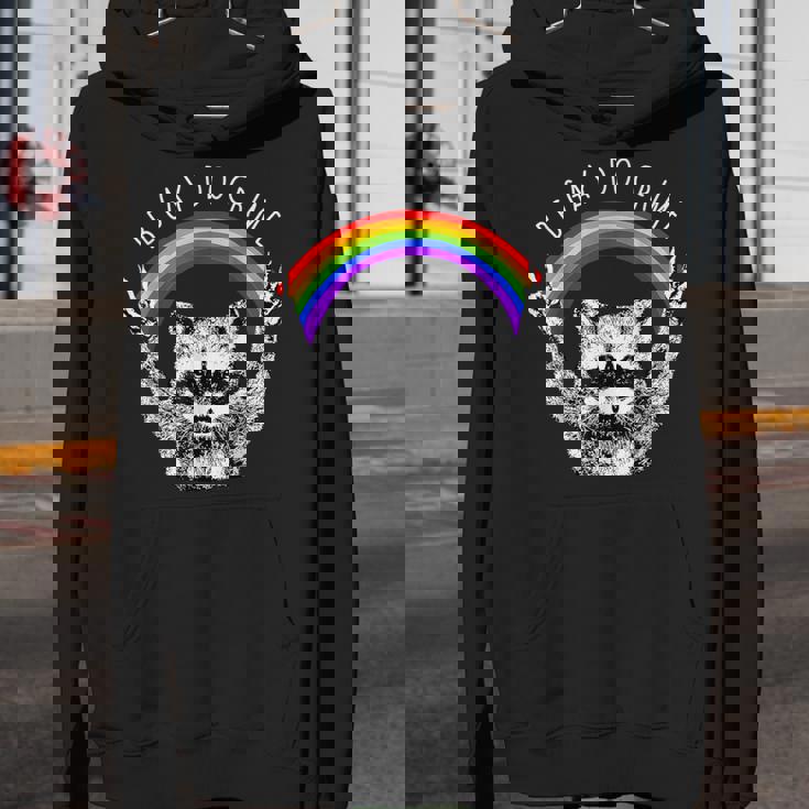 Raccoon LGBT Pride Youth Hoodie - Be Gay Do Crime Rainbow Design