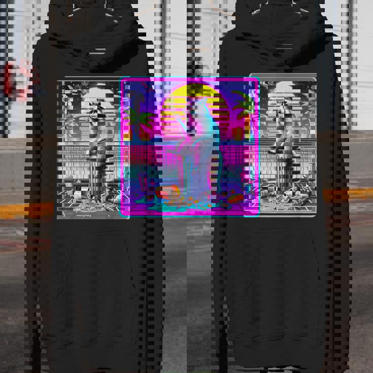 Vaporwave Raccoon Hoodie | Retro Synthwave Youth Unisex