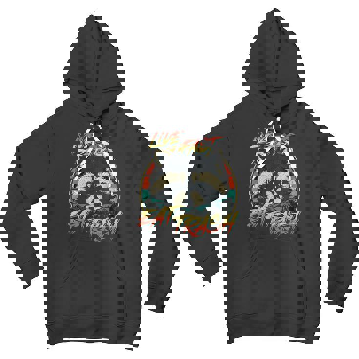 Live Fast Eat Trash Retro Trash Panda Raccoon Unisex Youth Hoodie