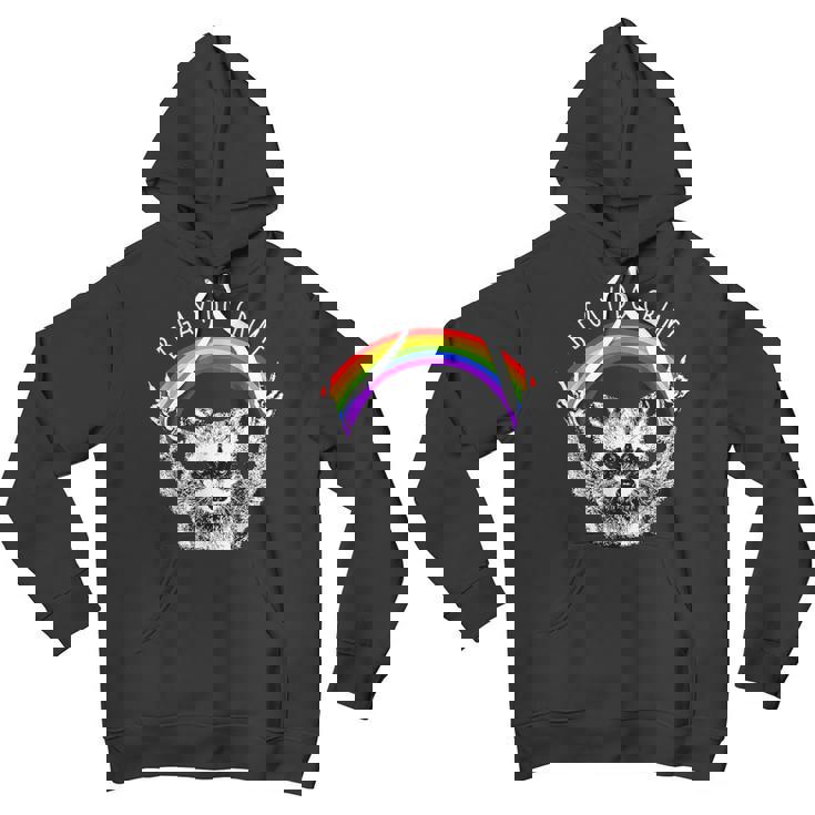 Raccoon LGBT Pride Youth Hoodie - Be Gay Do Crime Rainbow Design