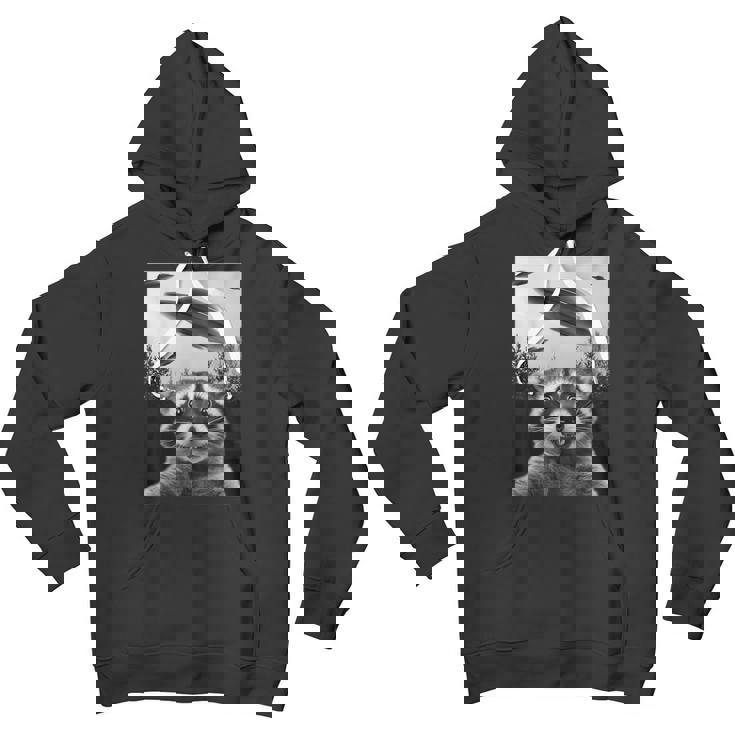 UFO Alien Raccoon Youth Hoodie - Fun Unisex Space Theme
