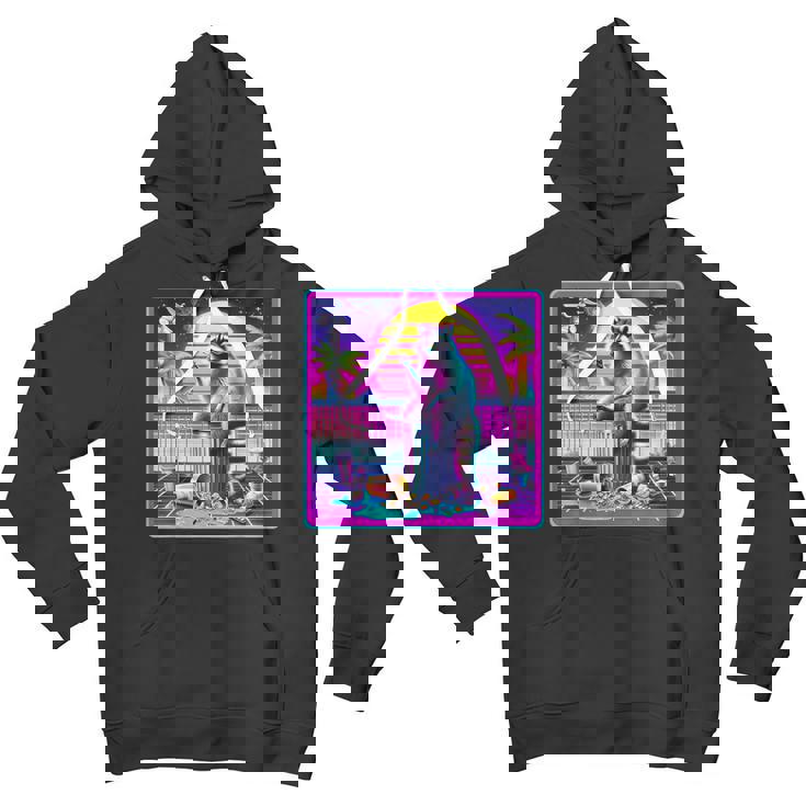 Vaporwave Raccoon Hoodie | Retro Synthwave Youth Unisex