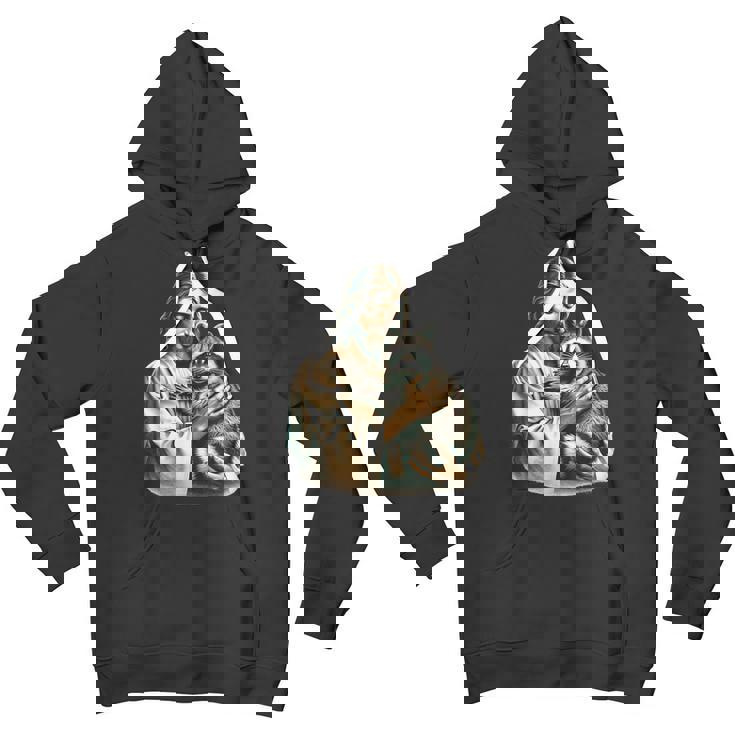 Vintage Distressed Jesus Hugging Raccoon Raccoon Lover Unisex Youth Hoodie
