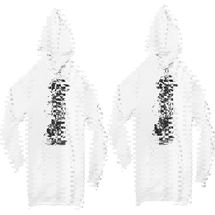 Raccoon Cowboy & Cowgirl Western Unisex Hoodie | Rustic Country Style