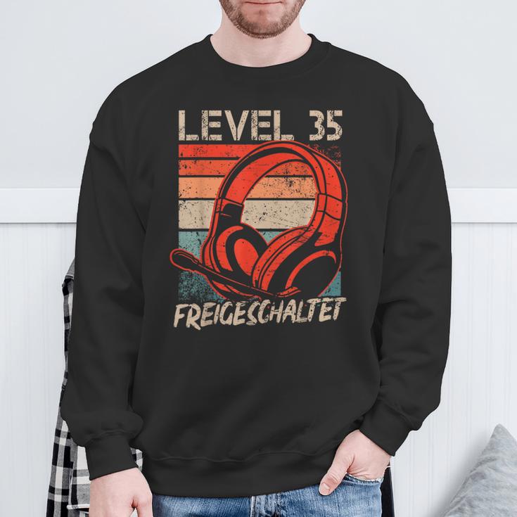 35Th Birthday Boysideo Gamer Level 35 Unlocked Sweatshirt Geschenke für alte Männer