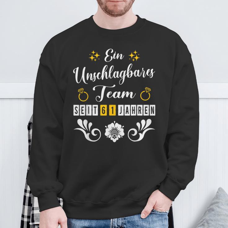 61 Jahre Ehe Ulmenhochzeit Hochzeitstag Ehemann Partnerlook Sweatshirt Geschenke für alte Männer