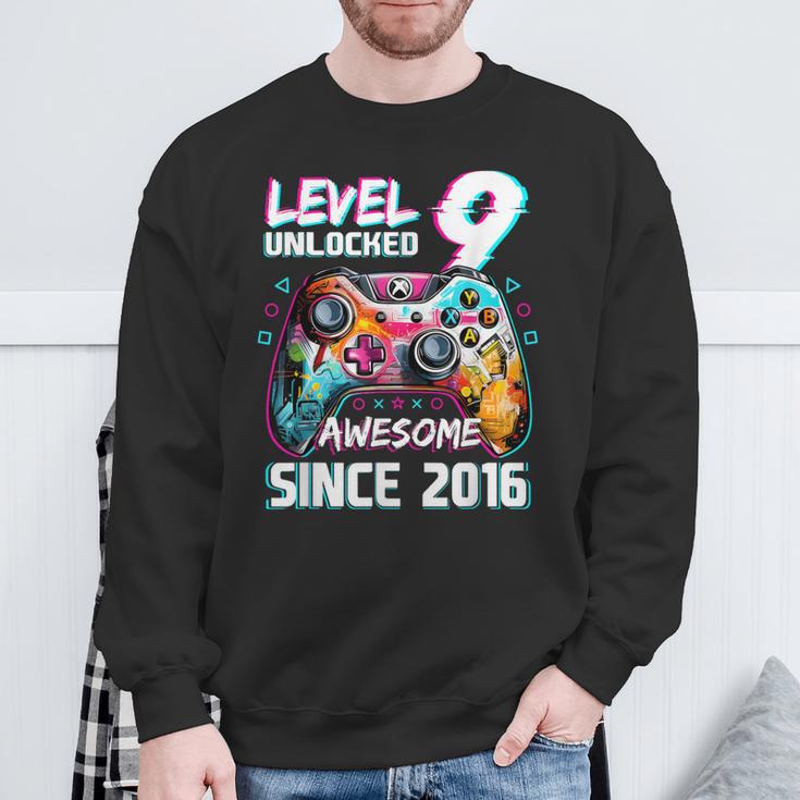 9Th Birthdayideo Game Level 9 Unlockedideo Player Boys Sweatshirt Geschenke für alte Männer