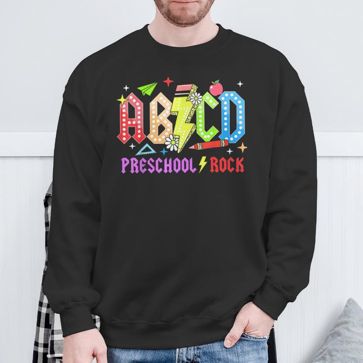 Abcd Preescolar Rocks Lápiz Rayo Maestros Rock Boys Camisa de entrenamiento Regalos para ancianos