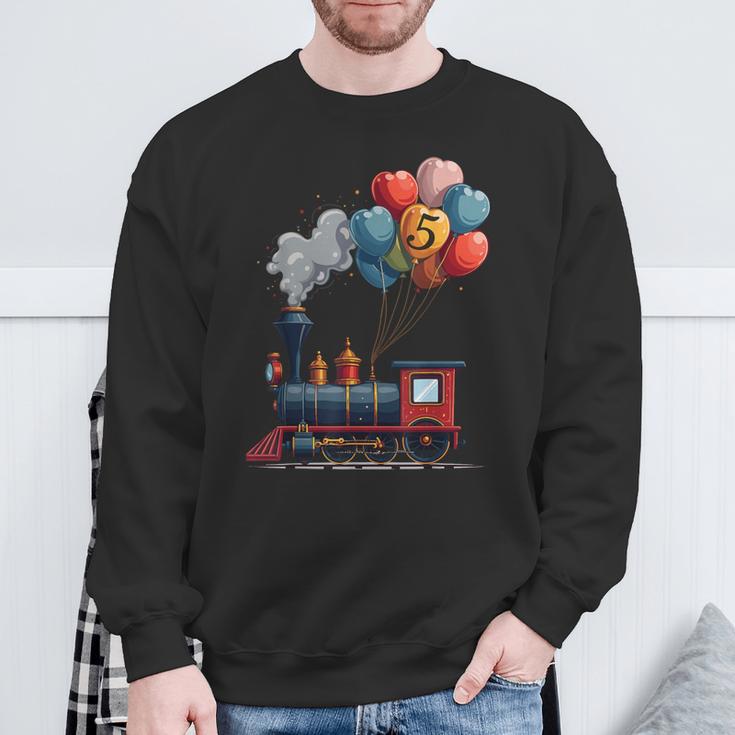 All Aboard 5Th Birthday Train Sweatshirt Geschenke für alte Männer