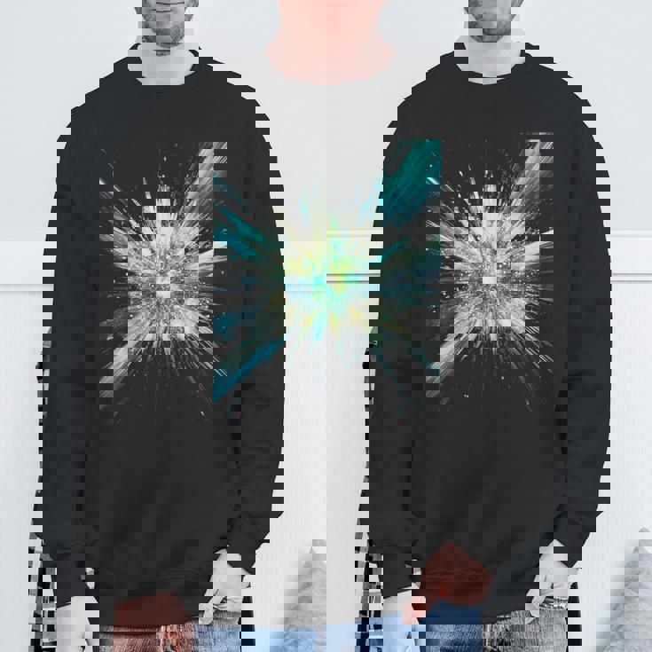 Abstract Space Explosion Art Vibrant Cosmic Burst Supernova Sweatshirt Gifts for Old Men