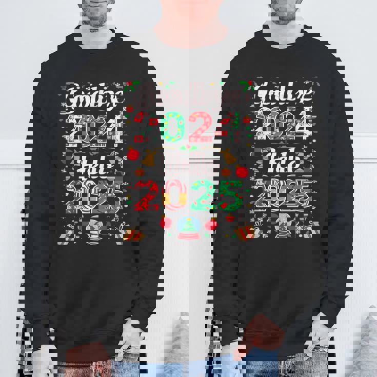 Adiós 2024 Hola 2025 Feliz Navidad Feliz Año Nuevo 2025 Camisa de entrenamiento Regalos para ancianos