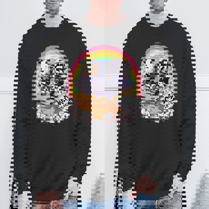 Adopt A Street Cat Opossum Raccoon Skunk Vintage Sweatshirt Gifts for Old Men