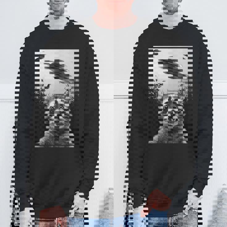 Alien UFO Raccoon Sweatshirt - Quirky & Fun Unisex Pullover Gifts for Old Men