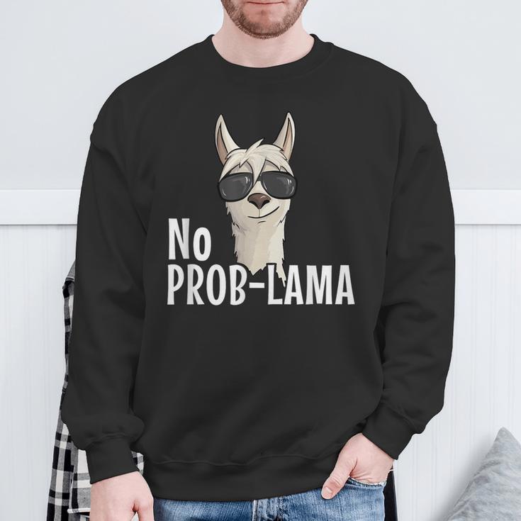 Alpaca With Sunglasses No Prob-Lama Hipster Lama Sweatshirt Geschenke für alte Männer