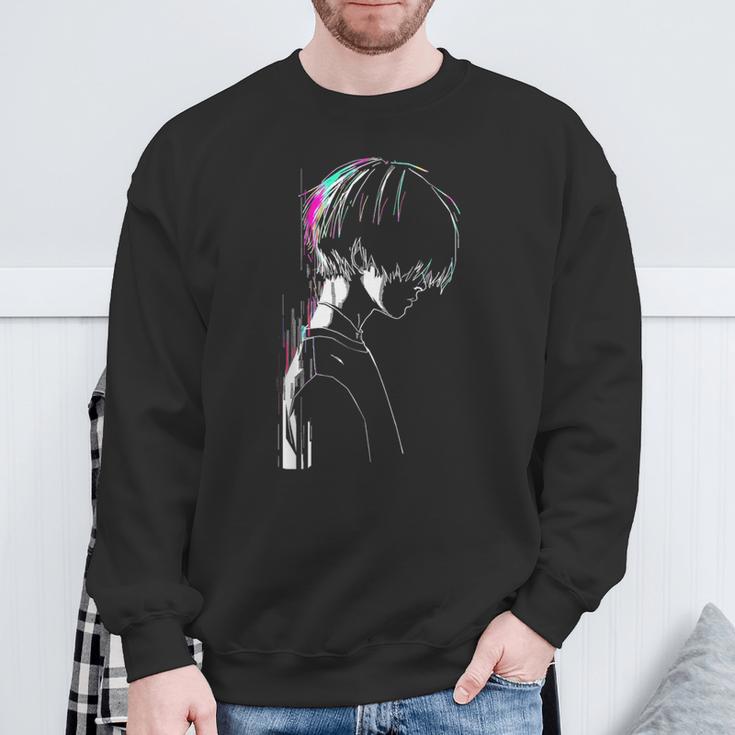 Anime Manga Motif Pixel Illustration Anime Sweatshirt Geschenke für alte Männer