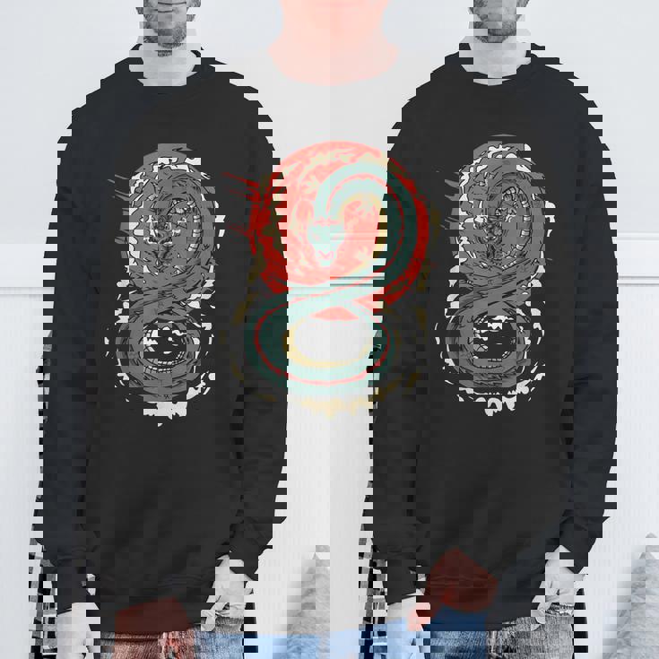 Art Japonais Kanji Dragon Japonais Sun Streetwearintage Rétro Sweater e Cadeaux pour les vieillards