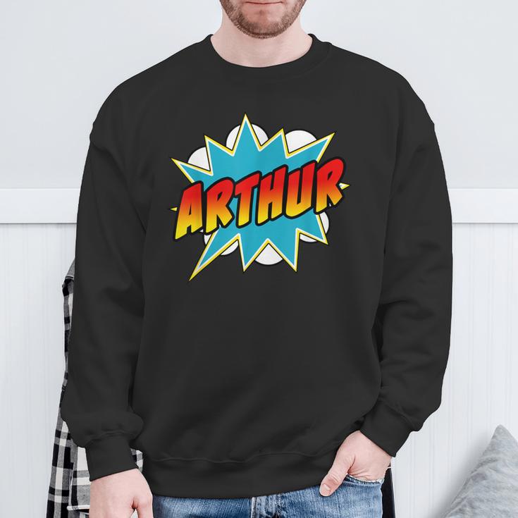 Arthur Name Comic Book Superheroes For Boys Sweatshirt Geschenke für alte Männer