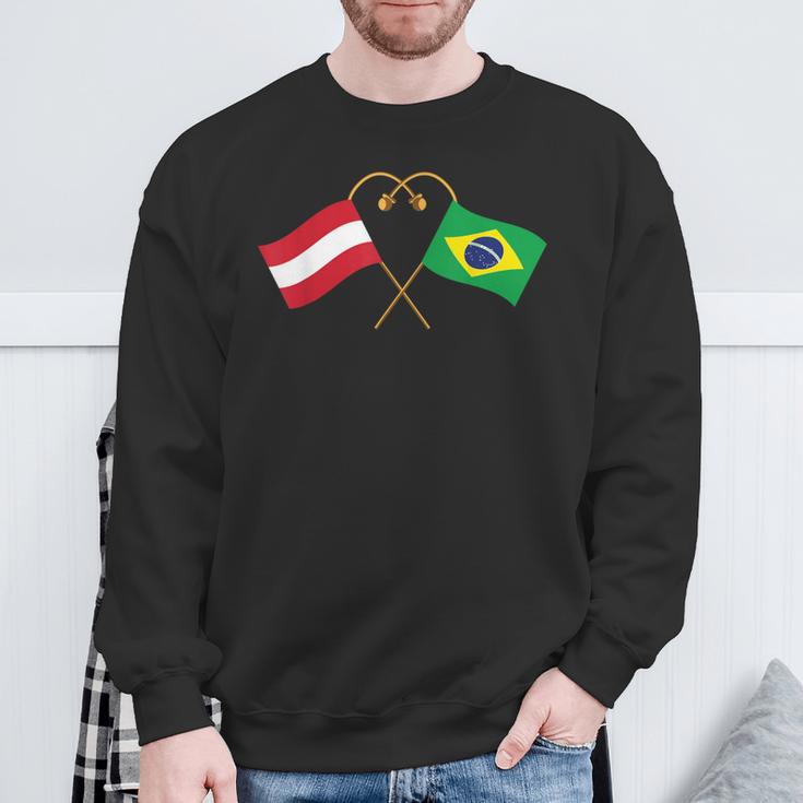 Austria Flag Brazilian Flag Austria Brazil Sweatshirt Geschenke für alte Männer