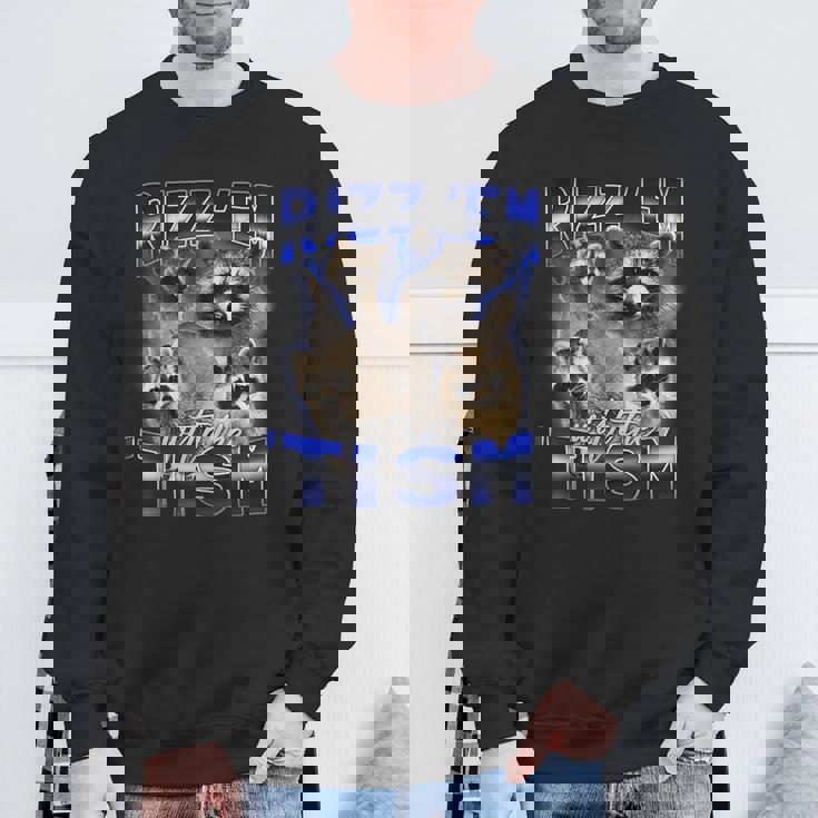 Autistic Raccoon Rizz Sweatshirt - Fun Meme Fashion Gifts for Old Men