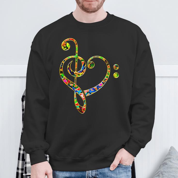 Bass Clef Heart I Love Music Bass Sweatshirt Geschenke für alte Männer