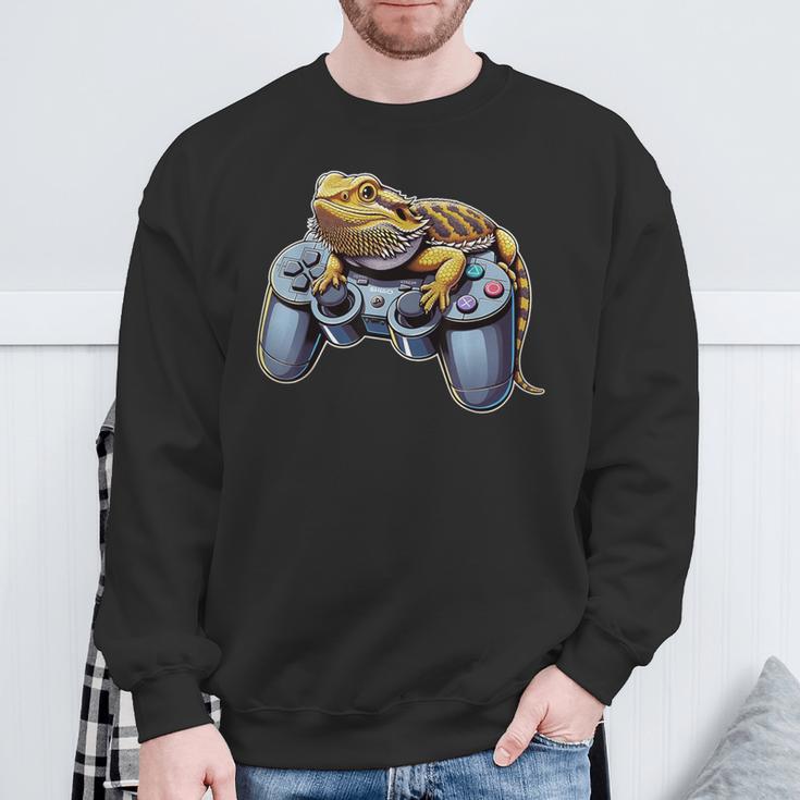 Bearded Dragons Playingideo Game Reptile Pagona Gamers Sweatshirt Geschenke für alte Männer