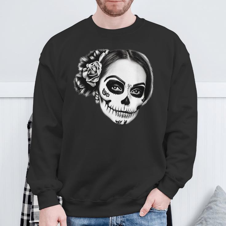 Beautiful La Catrina Santa Muerte Mexican Sweatshirt Geschenke für alte Männer