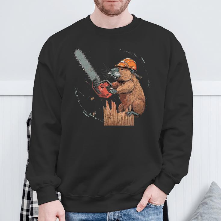 Beaver Lumberjack Chainsaw Sweatshirt Geschenke für alte Männer