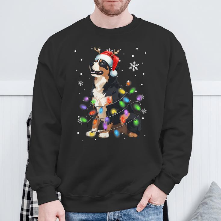 Bernese Mountain Dog Christmas Jumper Xmas Lights Sweatshirt Geschenke für alte Männer