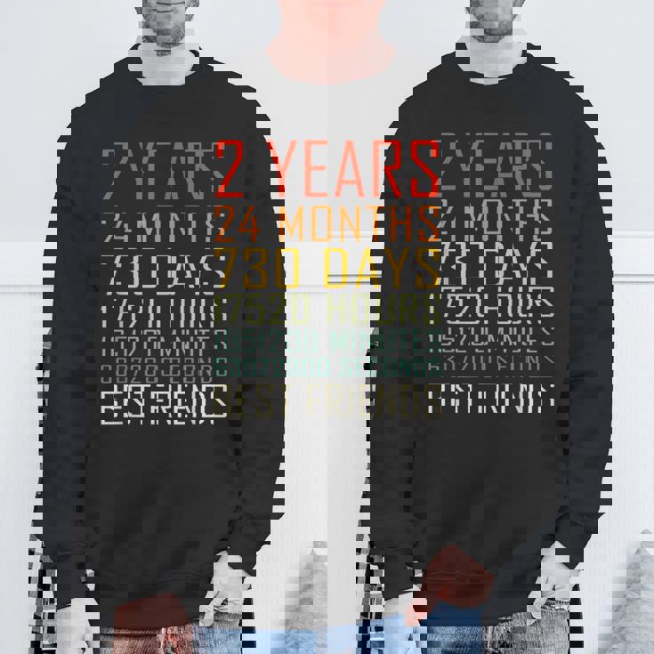 Best Friends Vintage 2 Years Friendship Anniversary Sweatshirt Gifts for Old Men