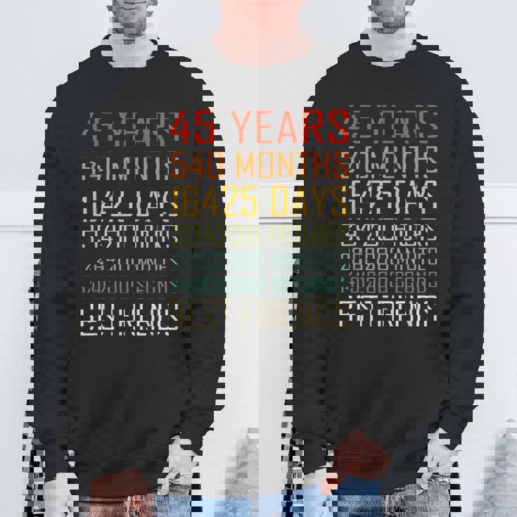 Best Friends Vintage 45 Years Friendship Anniversary Sweatshirt Gifts for Old Men