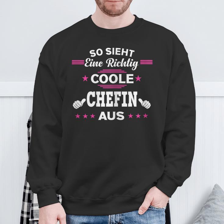 Beste Chefin So Sieht Eine Richtig Coole Chefin German Sweatshirt Geschenke für alte Männer