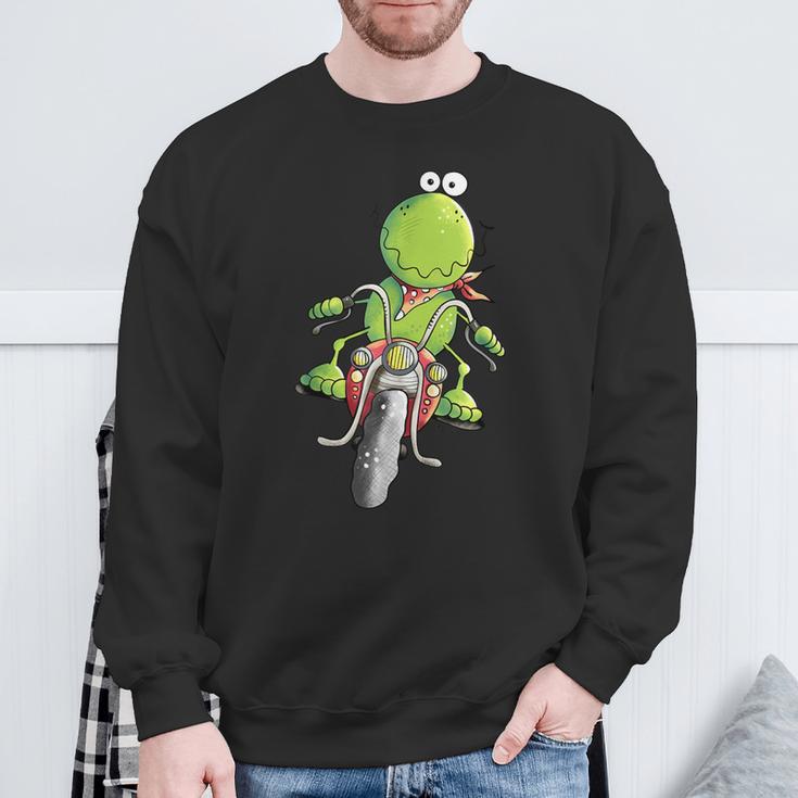 Biker Frog I Motorcyclist Fun Motorcycle Sweatshirt Geschenke für alte Männer