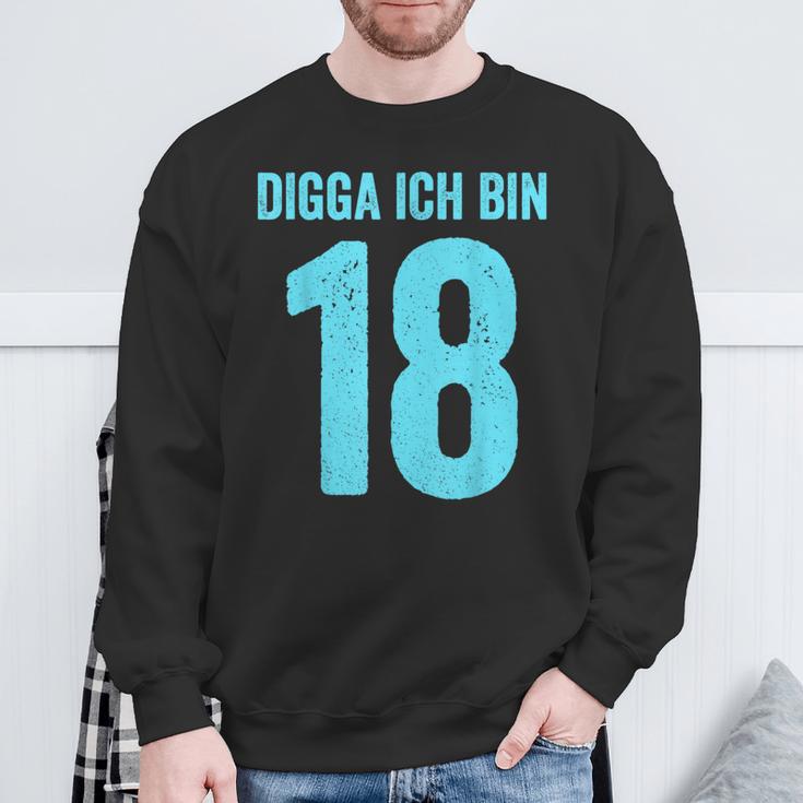 Blue Digga Ich Bin 18 Jahre Junge 18Th Birthday Sweatshirt Geschenke für alte Männer