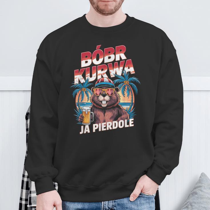 Bober Kurwa Meme Poland Beaver Costume Yes Pierdole Bóbr Kurwa Sweatshirt Geschenke für alte Männer