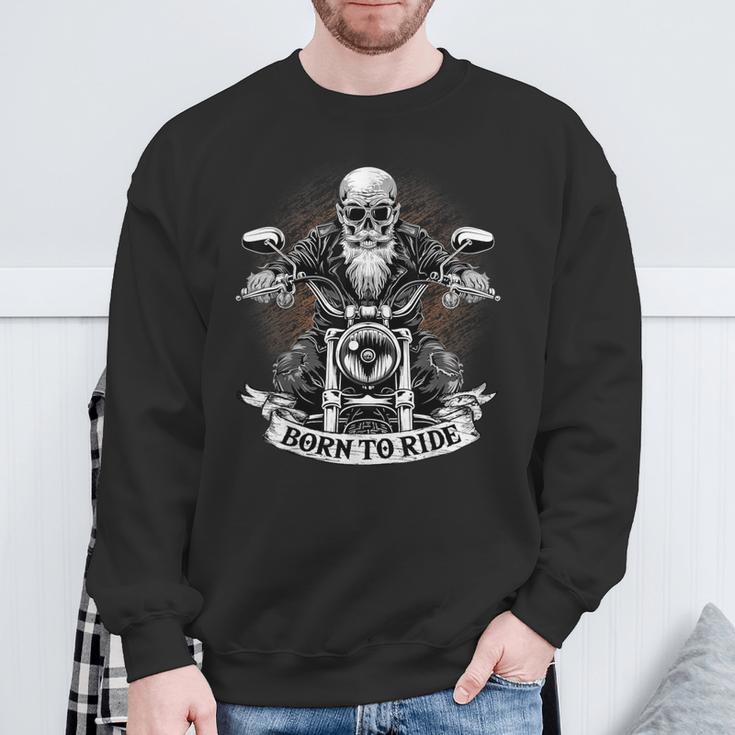 Born To Ride Biker Motorcyclist Slogan Sweatshirt Geschenke für alte Männer