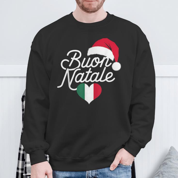 Buon Natale Italian Christmas Christmas Italy Flag Heart Sweatshirt Geschenke für alte Männer