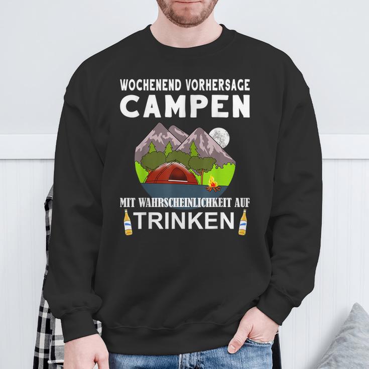 Camping Camping Weekend Forecast Drinking Alcohol Saufen Sweatshirt Geschenke für alte Männer