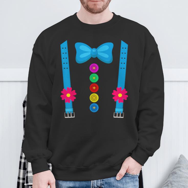 Carnival Costume Clown Fancy Dress Costume With Braces Bow Tie Sweatshirt Geschenke für alte Männer