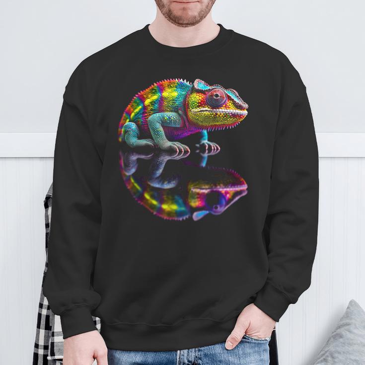 Chameleon Animal Graphic Illustration Chameleon Sweatshirt Geschenke für alte Männer