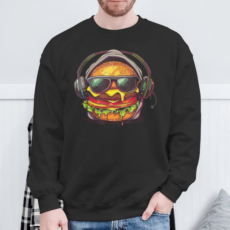 Cheeseburger With Sunglasses I Cheeseburger Sweatshirt Geschenke für alte Männer