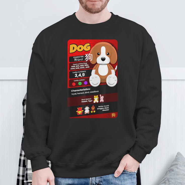 Chinese Zodiac Horoscope Animal Facts Card Year Of The Dog Sweatshirt Gifts for Old Men
