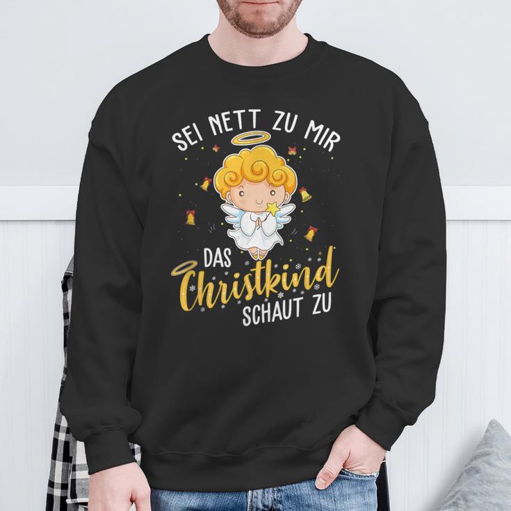 Christkind Schaut Zu Christmas Night Holiday Evening Sweatshirt Geschenke für alte Männer