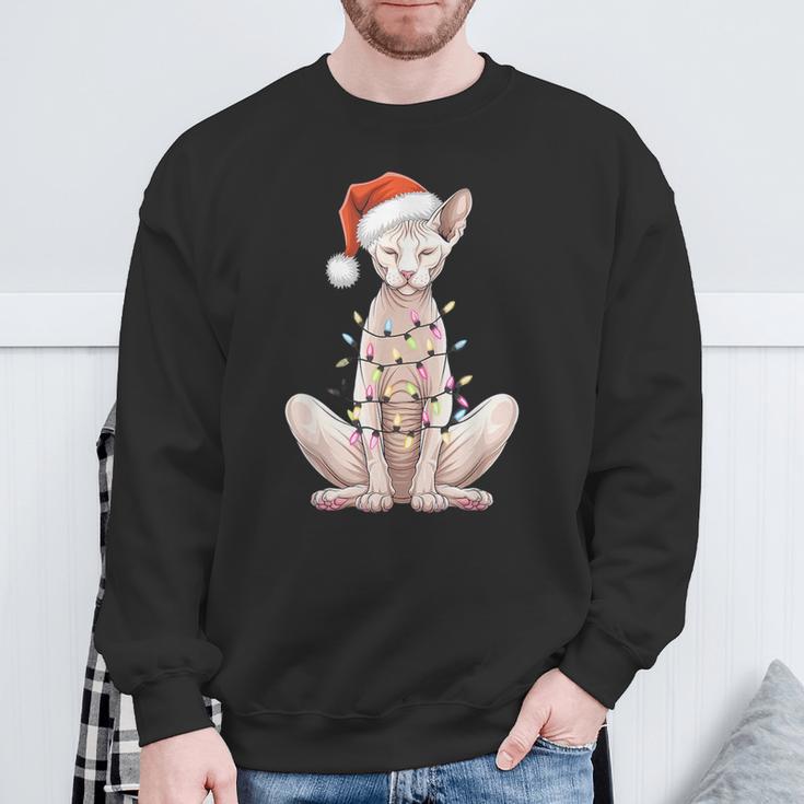 Christmas Hat Sphynx Cat Santa Hat Merry Christmas Xmas Sweatshirt Geschenke für alte Männer