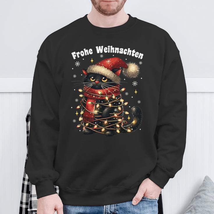 Christmas Outfit Cat With Christmas Lights Christmas Sweatshirt Geschenke für alte Männer