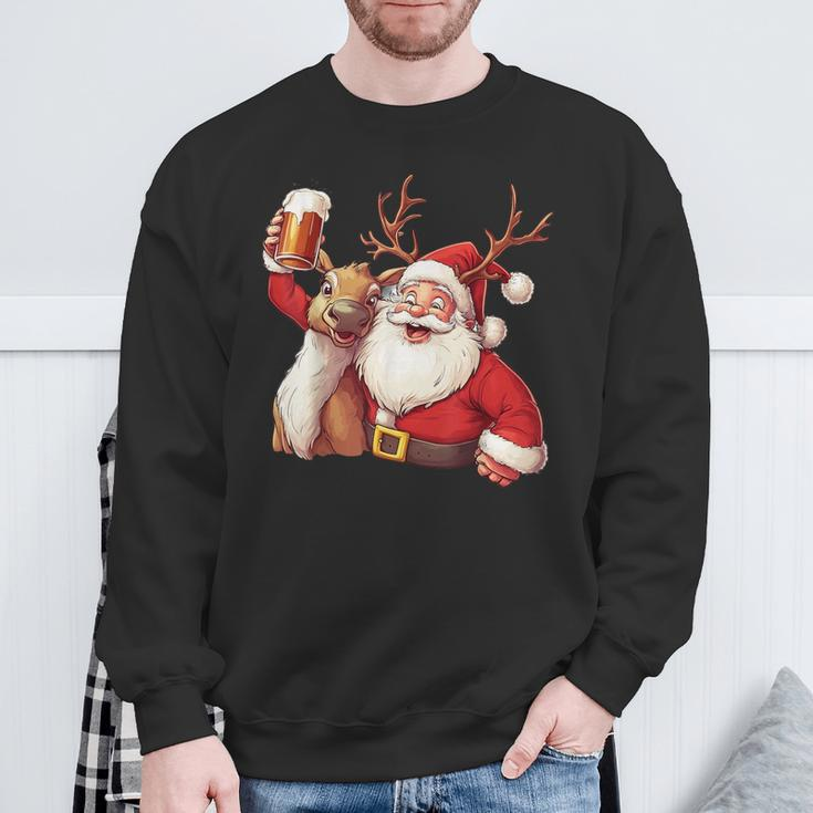 Christmas Tree Santa Reindeer Christmas Sweatshirt Geschenke für alte Männer