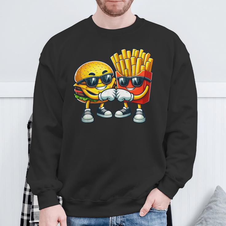 Cool Cheese Burger And Fries Fast Food Lovers Sweatshirt Geschenke für alte Männer