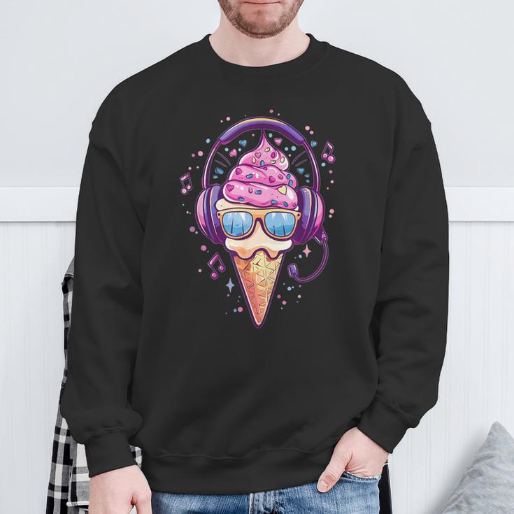 Cool Ice Cream With Sunglasses I Ice Cream Sweatshirt Geschenke für alte Männer